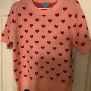 Cece Pink Valentine Hearts Sweater Size Medium